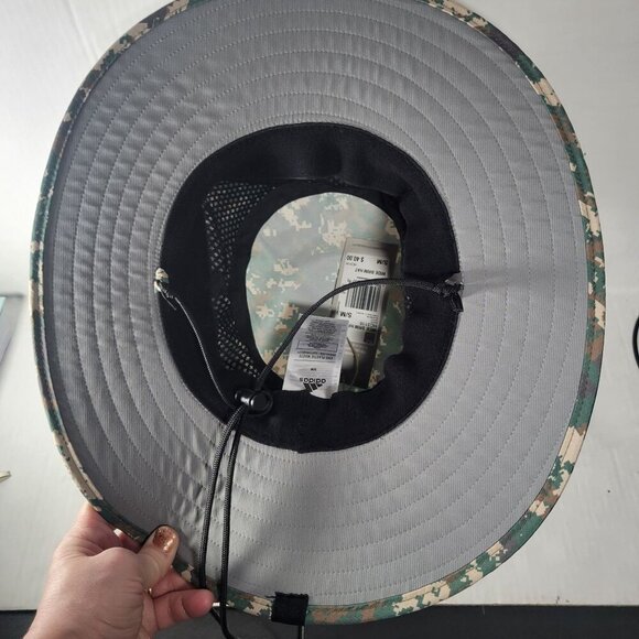 Adidas Golf Green Camo Wide-Brim Hat UV Protection Size S/M - Picture 4 of 6